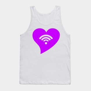 Purple WiFi Heart Tank Top